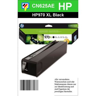 HP970BKXL - Original CN625AE - schwarz - Druckpatrone Nr. 970 XL mit 9200 Seiten Druckleistung nach Iso