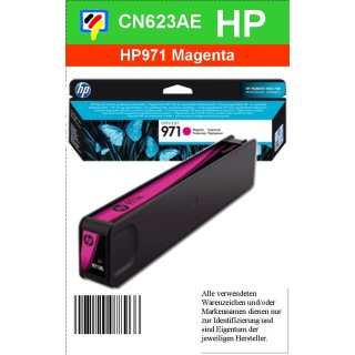 HP971M - Original CN623AE - magenta - Druckpatrone Nr. 971 mit ca. 2.500 Blatt Druckleistung nach Iso