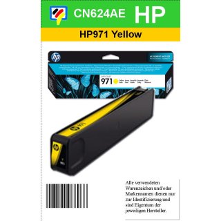 HP971Y - Original CN624AE - yellow - Druckpatrone Nr. 971 mit ca. 2.500 Blatt Druckleistung nach Iso