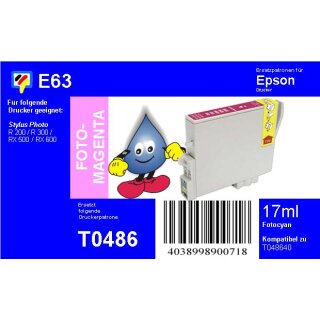 E63 - TiDis Ersatzpatrone - light magenta - mit 17ml Inhalt ersetzt T048640