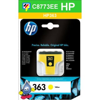 HP363Y - Original C8773EE - gelb -Druckpatrone mit 6ml Inhalt zum Superangebot 