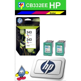 HP343C - Original CB332EE - color -Druckpatronen mit je 2x 7ml Inhalt und ca.660 Seiten Druckleistung nach Iso