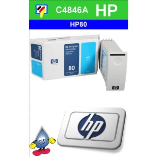 HP80C - Original C4846A-cyan-Drucktinte mit 350ml Inhalt zum Superangebot 