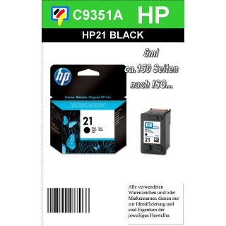HP21BK - Original C9351AE-schwarz-Druckpatrone mit 5ml zum Superangebot