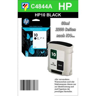 HP10BK - Original C4844AE-schwarz-Druckpatrone mit 69ml Inhalt zum Superangebot 